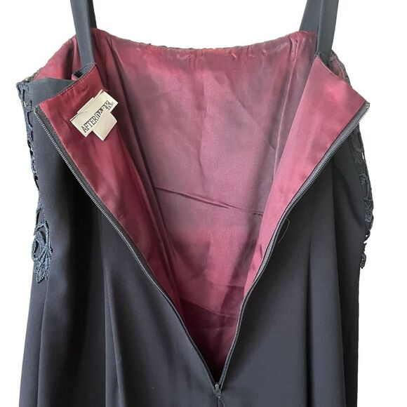 AfterDark Navy Blue Pebble Georgette 2pc Lined Beaded Formal Jacket Dress Sz 10 - Picture 6 of 14